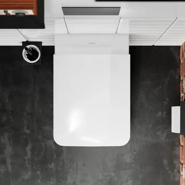 Унітаз підвісний AquaFall Flush (безободковий) Hansgrohe EluPura Q у комплекті з сидінням SoftClose  60194450 + 60150450