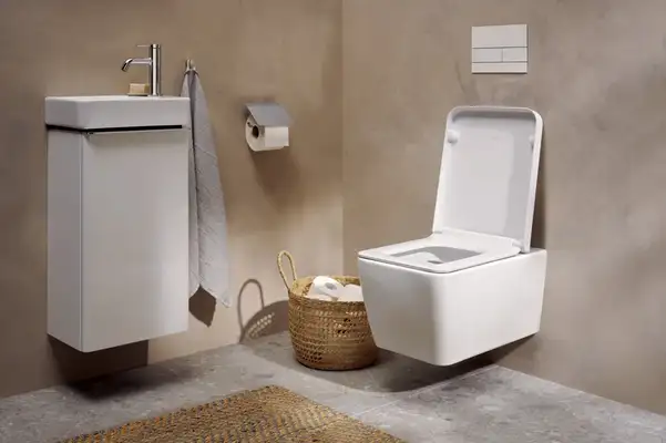 Унітаз підвісний AquaFall Flush (безободковий) Hansgrohe EluPura Q у комплекті з сидінням SoftClose  60194450 + 60150450