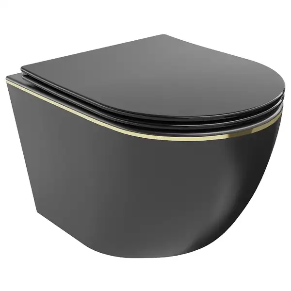 Подвесной унитаз MEXEN LENA BLACK MATT (MEX-30224075) Подвесной унитаз MEXEN LENA BLACK MATT (MEX-30224075)