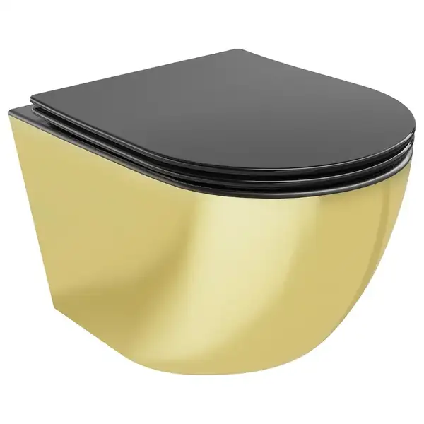 Подвесной унитаз MEXEN LENA GOLD BLACK MATT (MEX-30224076) Подвесной унитаз MEXEN LENA GOLD BLACK MATT (MEX-30224076)