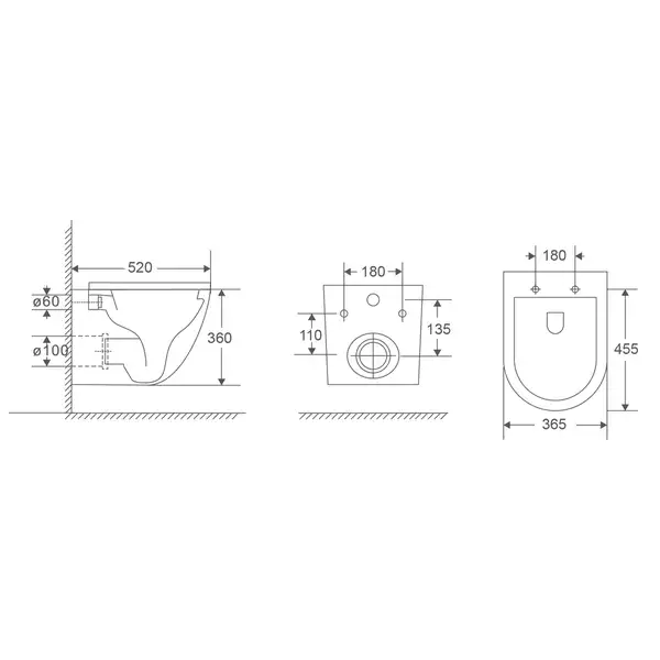 MIXXUS PREMIUM Ellipse Підвісний унітаз, білий (MP6465) MIXXUS PREMIUM Ellipse Підвісний унітаз, білий (MP6465)