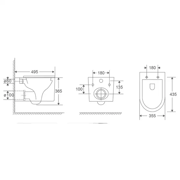 MIXXUS PREMIUM Topper-0101-T3 Унітаз підвісний, білий (MP6476) MIXXUS PREMIUM Topper-0101-T3 Унітаз підвісний, білий (MP6476)