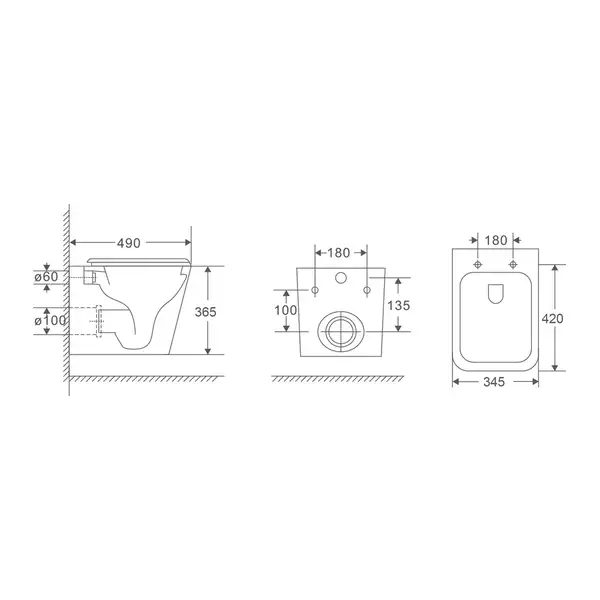 MIXXUS PREMIUM QUADRO-0301-T3 Унітаз підвісний, чорний (MP6587) MIXXUS PREMIUM QUADRO-0301-T3 Унітаз підвісний, чорний (MP6587)