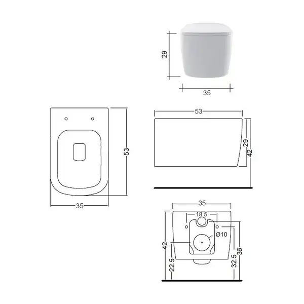 Nic-Design Унітаз підвісний Nic Design Semplice 35x53x29h, білий матовий (003699003)