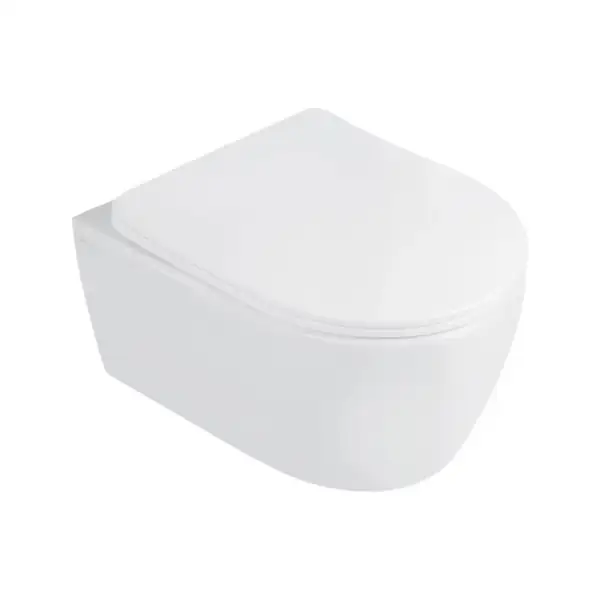Унитаз подвесной Qtap Linnet безободковый с сиденьем Slim Soft-close QT0331106W