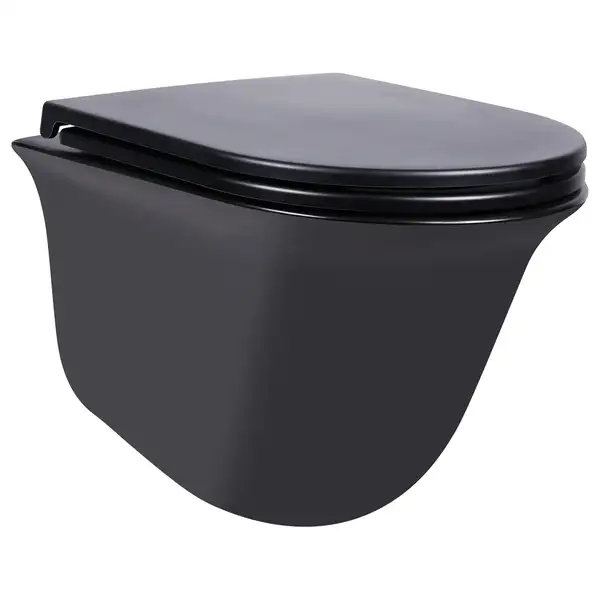 Унитаз подвесной Qtap Virgo безободковый с сиденьем Soft-close QT1833051ERMB Унитаз подвесной Qtap Virgo безободковый с сиденьем Soft-close QT1833051ERMB