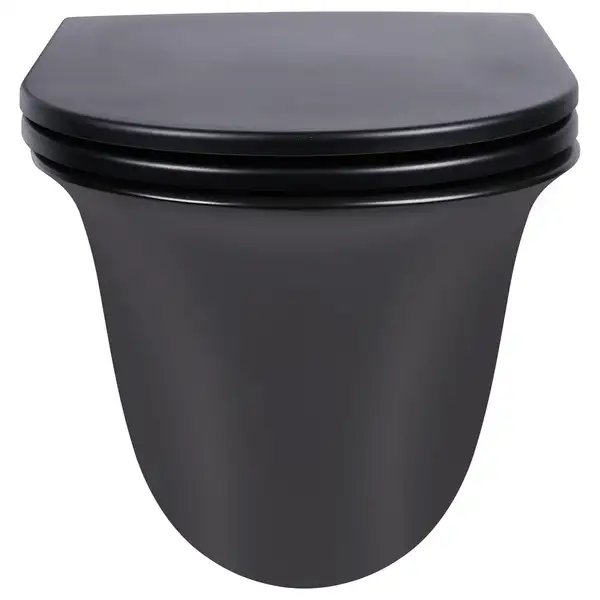 Унитаз подвесной Qtap Virgo безободковый с сиденьем Soft-close QT1833051ERMB Унитаз подвесной Qtap Virgo безободковый с сиденьем Soft-close QT1833051ERMB