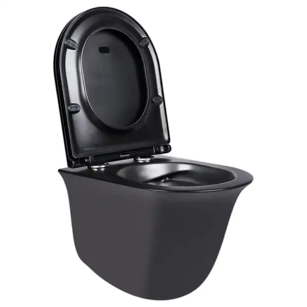 Унитаз подвесной Qtap Virgo безободковый с сиденьем Soft-close QT1833051ERMB Унитаз подвесной Qtap Virgo безободковый с сиденьем Soft-close QT1833051ERMB