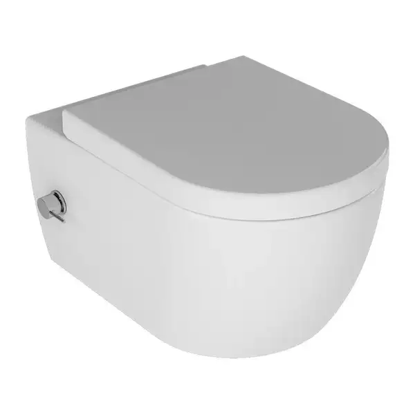 Quarter-Bath Унітаз-біде підвісний безободковий Quarter Bath Deep з вбудованою подачею холодної та гарячої води, білий (70DE03054.00.4.3.02)