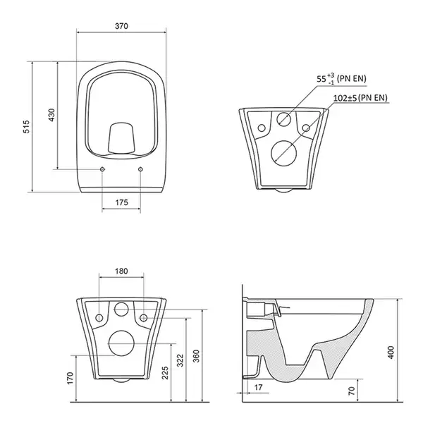 Ravak WC Classic RimOff Унитаз подвесной, белый (X01671) Ravak WC Classic RimOff Унитаз подвесной, белый (X01671)
