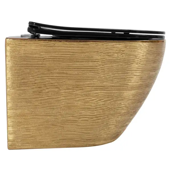 Подвесной унитаз REA CARLO FLAT BRUSHED GOLD BLACK золотой (REA-C3300) Подвесной унитаз REA CARLO FLAT BRUSHED GOLD BLACK золотой (REA-C3300)