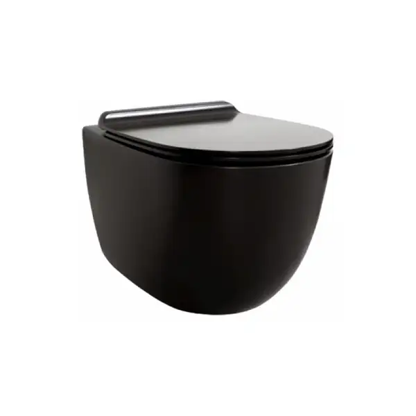 Унітаз Vignoni Rimless  VI18  підвісний MATTE BLACK + Комплект кріплень F85  SIMAS ІТАЛІЯ (VI18/F85 (MATTE BLACK))