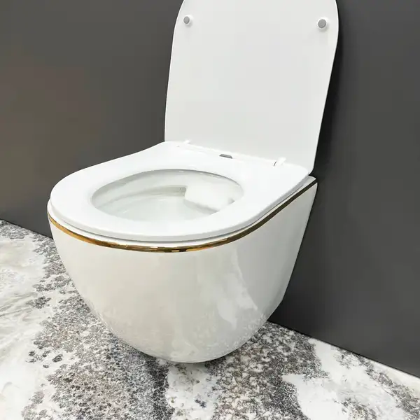 VBI VULCANO GOLD EDGE Подвесной унитаз (VBI-020402) VBI VULCANO GOLD EDGE Подвесной унитаз (VBI-020402)
