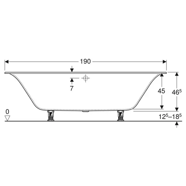 Ванна акриловая 190 х 90 х h46,5 см Geberit Soana, slim rim, Duo в комплекте с ножками 554.005.01.1 Ванна акриловая 190 х 90 х h46,5 см Geberit Soana, slim rim, Duo в комплекте с ножками 554.005.01.1