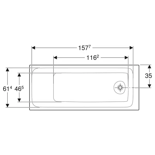 Ванна акриловая 170 х 70 х h46,5 см Geberit Tawa, slim rim в комплекте с ножками 554.120.01.1 Ванна акриловая 170 х 70 х h46,5 см Geberit Tawa, slim rim в комплекте с ножками 554.120.01.1