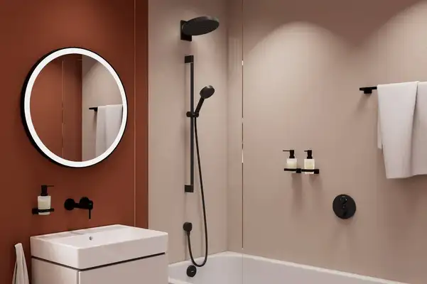 Зовнішня частина набору для зливу та переливу Hansgrohe Flexaplus II (колір – чорний матовий) 58187670 Зовнішня частина набору для зливу та переливу Hansgrohe Flexaplus II (колір – чорний матовий) 58187670