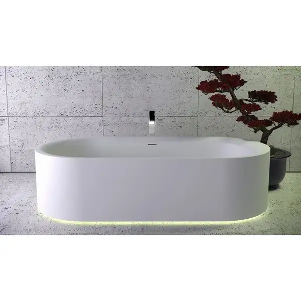 Ванна з штучного каменю Knief K-Stone Moon 190х90 окремостояча з інтегрованою LED підсвічуванням, WhiteMatt (060003001)