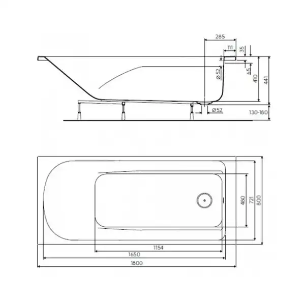 Ванна COMFORT PLUS 180*80см з ніжками, прямокутна KOLO ПОЛЬЩА (XWP1480000) Ванна COMFORT PLUS 180*80см з ніжками, прямокутна KOLO ПОЛЬЩА (XWP1480000)