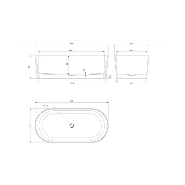 ванна кам'яна Omnires Ovo 160x75 овальна coral (OVOWWCO) ванна кам'яна Omnires Ovo 160x75 овальна coral (OVOWWCO)