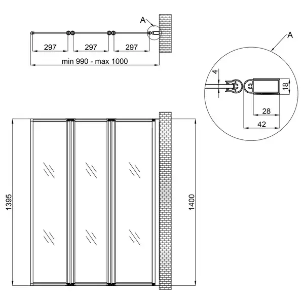 Штора на ванну Qtap Gemini WHI40114RP4 стекло Pear 4 мм, 100x140 см (GEMWHI40114RP4) Штора на ванну Qtap Gemini WHI40114RP4 стекло Pear 4 мм, 100x140 см (GEMWHI40114RP4)