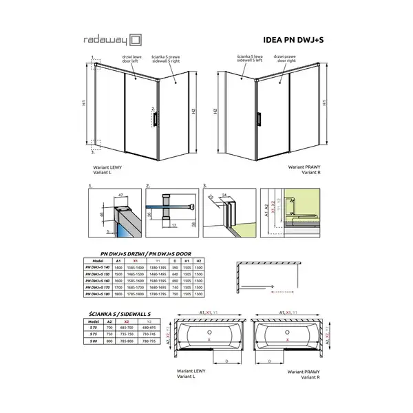 Шторка для ванни Idea Black PN DWJ+S 180 права, RADAWAY (10042180-54-01R) Шторка для ванни Idea Black PN DWJ+S 180 права, RADAWAY (10042180-54-01R)