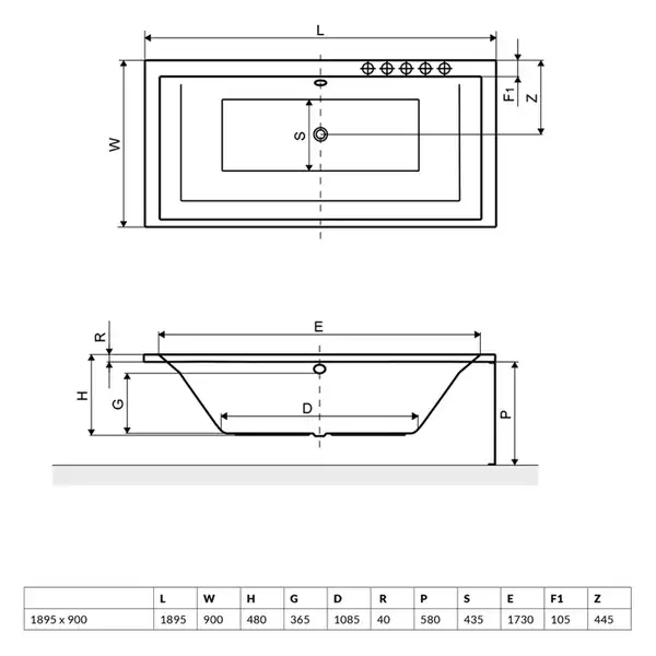 Панель до ванни фронтальна 190х58, RADAWAY (OBEX.190.58WH) Панель до ванни фронтальна 190х58, RADAWAY (OBEX.190.58WH)