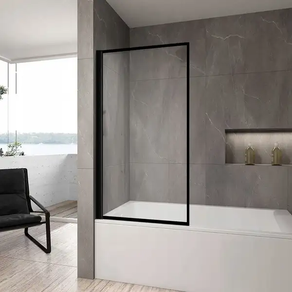 Шторка для ванны REA LAGOS BLACK 70 подвижная (REA-K7632)