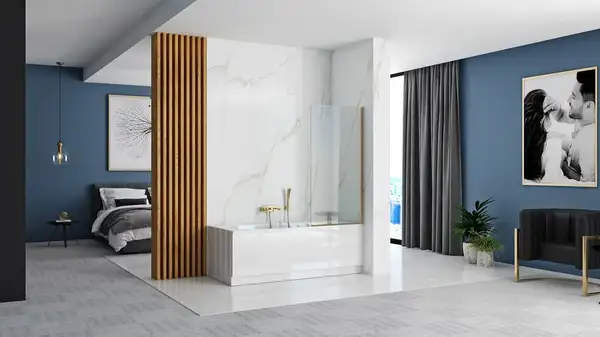 Шторка для ванны REA ELEGANT GOLD 70 постоянная (REA-W5600) Шторка для ванны REA ELEGANT GOLD 70 постоянная (REA-W5600)