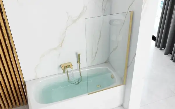 Шторка для ванны REA ELEGANT BRUSHED GOLD 70 постоянная (REA-W6600) Шторка для ванны REA ELEGANT BRUSHED GOLD 70 постоянная (REA-W6600)