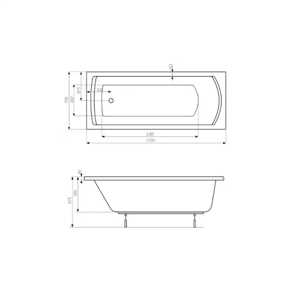 Ванна Linea XL 1700X750 A24T050000+ ніжки Roca ІСПАНІЯ (A24T050000) Ванна Linea XL 1700X750 A24T050000+ ніжки Roca ІСПАНІЯ (A24T050000)