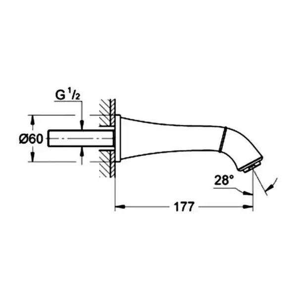 Вилив для ванни Grohe Grandera (13341000) Вилив для ванни Grohe Grandera (13341000)
