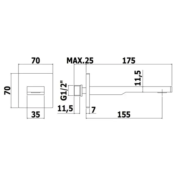 Излив 155 мм Paffoni Tilt (цвет - хром) (ZBOC120CR) Излив 155 мм Paffoni Tilt (цвет - хром) (ZBOC120CR)