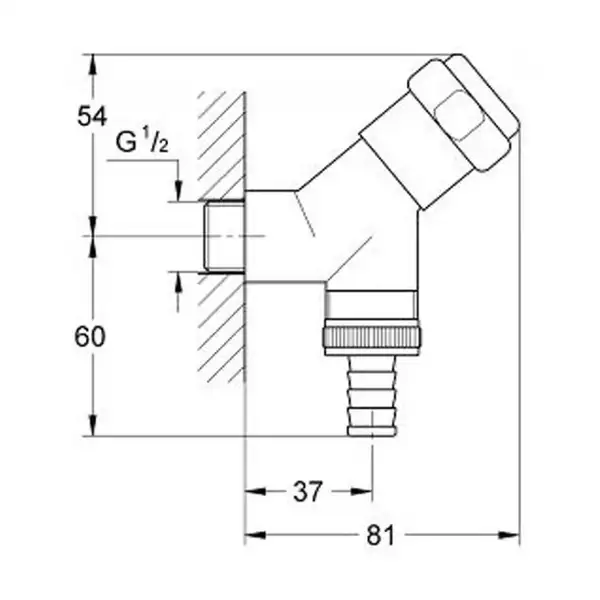 Приєднувальний вентиль Grohe Eggemann 1/2, хром (41010000)