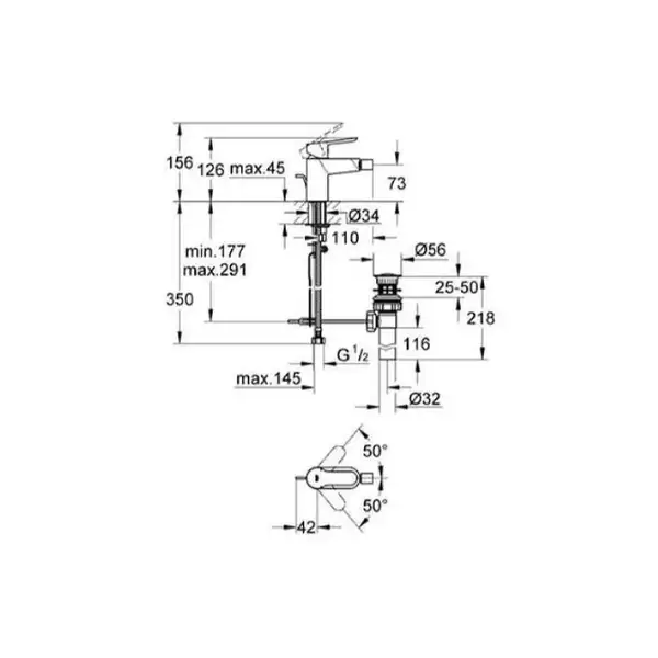 Смеситель для биде Grohe BauEdge (цвет - хром) (23169000) фото 2 Aquada.com.ua