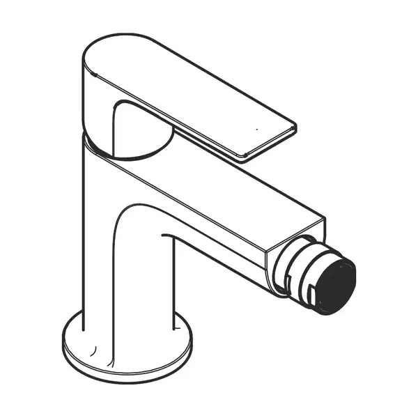 Смеситель для биде Hansgrohe Rebris E (цвет - чёрный матовый), с металлическим донным клапаном 72213670
