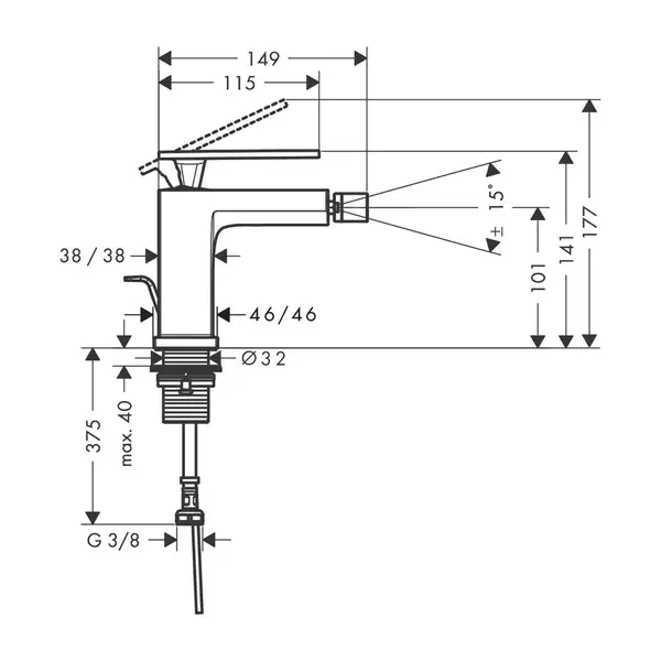 Hansgrohe Tecturis E Змішувач для біде, білий матовий (73200700)