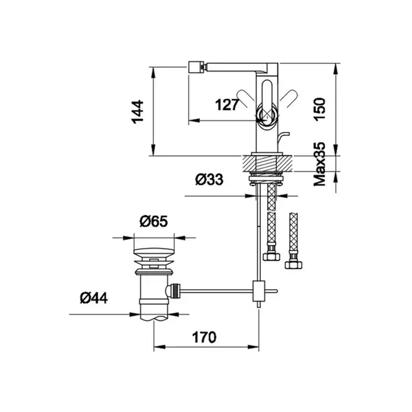 Смеситель для биде KOHLMAN BOXINE CHROME (QB130B) Смеситель для биде KOHLMAN BOXINE CHROME (QB130B)