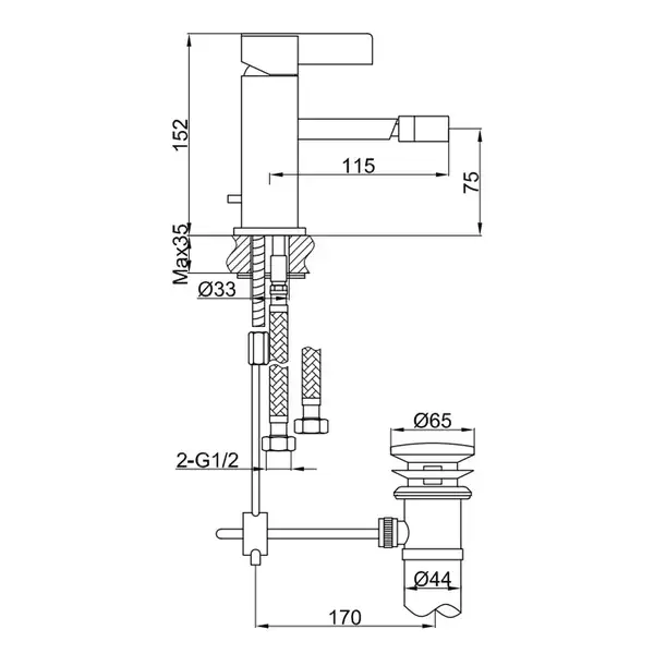 Смеситель для биде KOHLMAN DEXAME CHROME (QB130D) Смеситель для биде KOHLMAN DEXAME CHROME (QB130D)