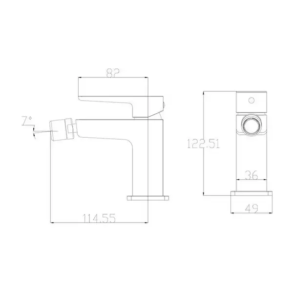 змішувач для біде Omnires Parma black mat (PM7420BL)