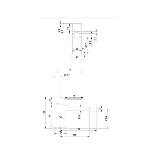 змішувач для біде Omnires Slide graphite (SL7720GR)