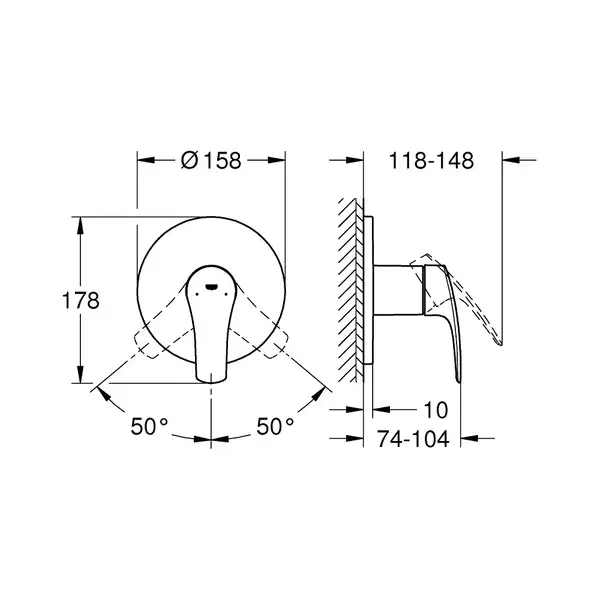 Змішувач прихованого монтажу для 1 споживача Grohe Eurosmart New (24042003) Змішувач прихованого монтажу для 1 споживача Grohe Eurosmart New (24042003)
