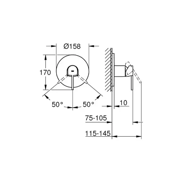 Grohe Plus Змішувач для душу, хром (24059003) Grohe Plus Змішувач для душу, хром (24059003)