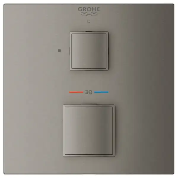 Термостат для душа с переключатилем на 1 положение Grohe Grohtherm Cube (цвет - тёмный графит, матовый) (24153AL0) фото 2 Aquada.com.ua
