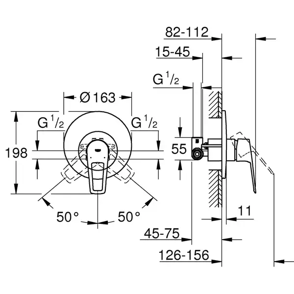 Grohe BauLoop New Змішувач прихованого монтажу, хром (29080001) Grohe BauLoop New Змішувач прихованого монтажу, хром (29080001)