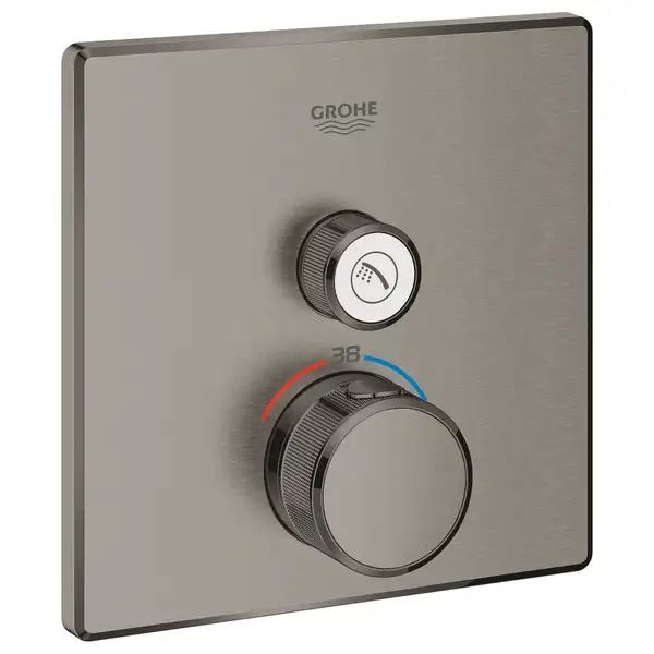 Термостат для душа на 1 выход Grohe Grohtherm SmartControl (цвет - тёмный графит, матовый) (29123AL0) фото 1 Aquada.com.ua Термостат для душа на 1 выход Grohe Grohtherm SmartControl (цвет - тёмный графит, матовый) (29123AL0) фото 1 Aquada.com.ua