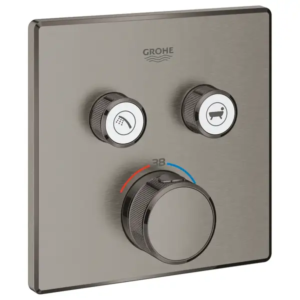 Термостат для душа на 2 выхода Grohe Grohtherm SmartControl (цвет - тёмный графит, матовый) (29124AL0) фото 1 Aquada.com.ua Термостат для душа на 2 выхода Grohe Grohtherm SmartControl (цвет - тёмный графит, матовый) (29124AL0) фото 1 Aquada.com.ua