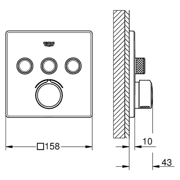 Змішувач для вбудованого монтажу Grohe SmartControl (29149000)