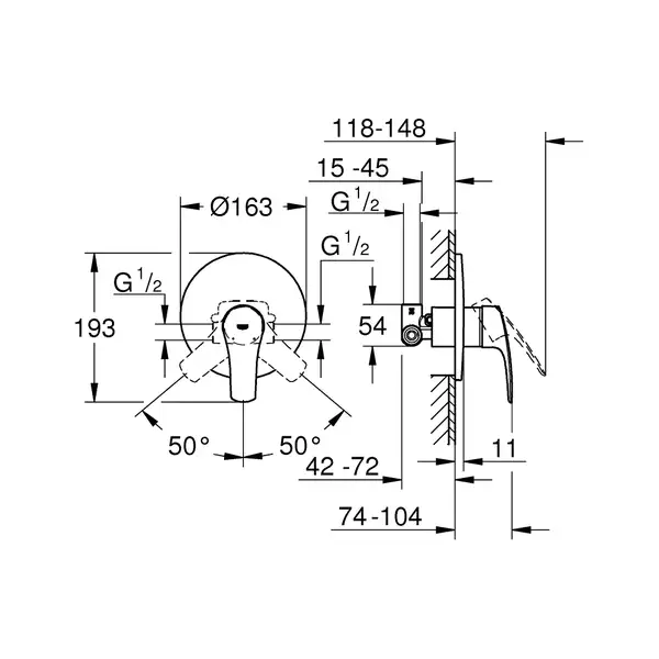 Grohe Eurosmart New Змішувач прихований, хром (33556003)