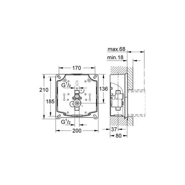 Змішувач термостат. для душу з гарнітурою Grohe Precision Flow (34841000)