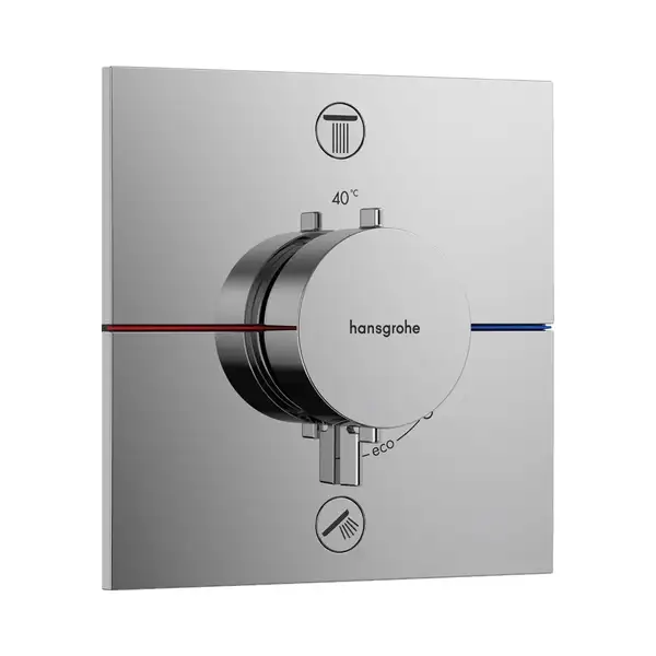 Термостат на 2 потребителя со встроенной защитной комбинацией EN 1717 Hansgrohe ShowerSelect Comfort E (цвет - хром) 15578000 Термостат на 2 потребителя со встроенной защитной комбинацией EN 1717 Hansgrohe ShowerSelect Comfort E (цвет - хром) 15578000